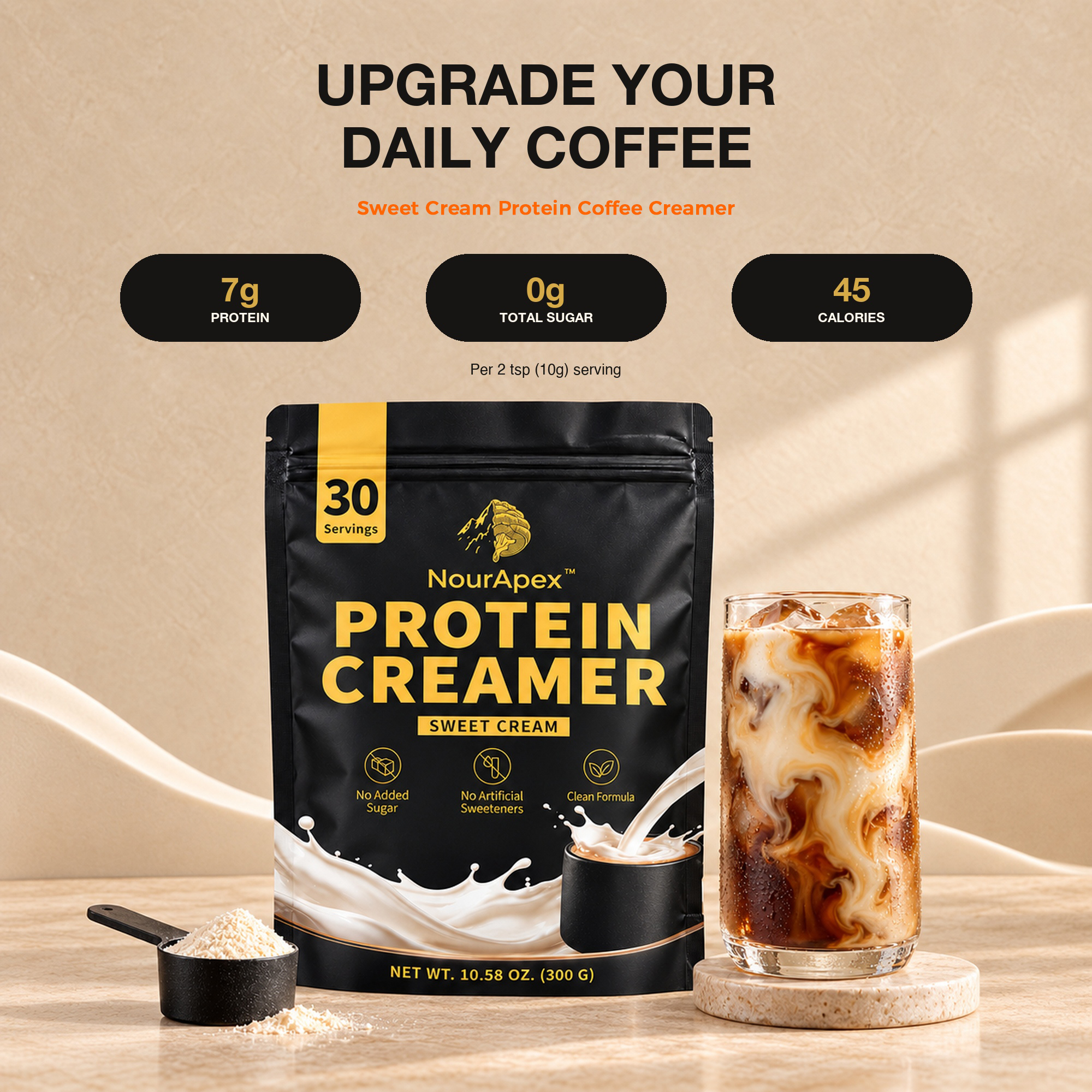 NourApex Protein Coffee Creamer Sugar Free with 7g Protein - Image 2
